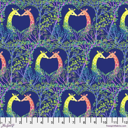 Love in the Trees Blue Cotton 44"/45" Fabric Per Yard