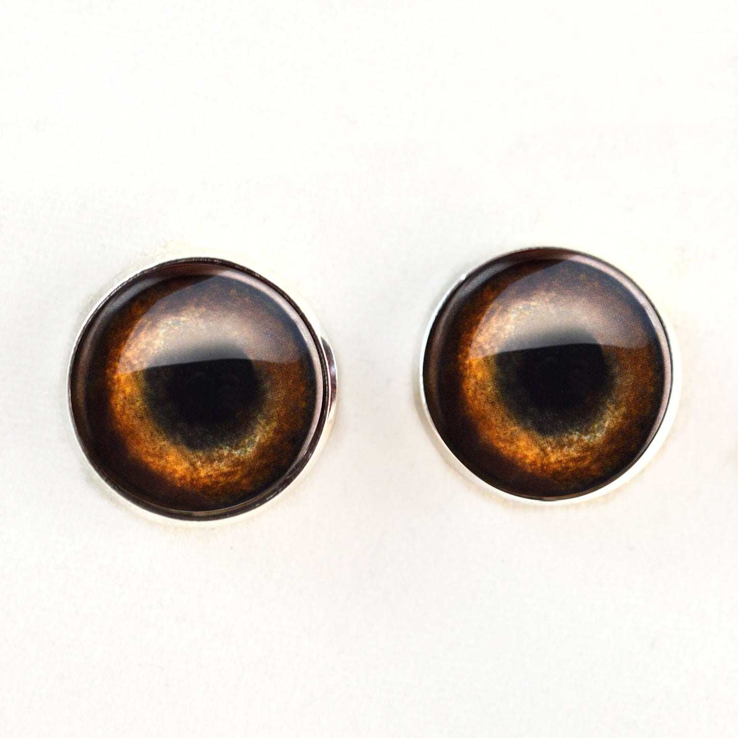 Medium Brown Dog Sew-On Button Glass Eyes
