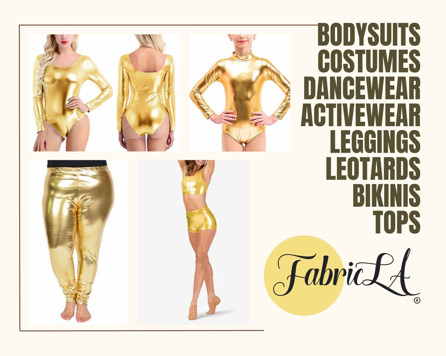 Metallic Lame Foil Spandex Knit Fabric | Gold