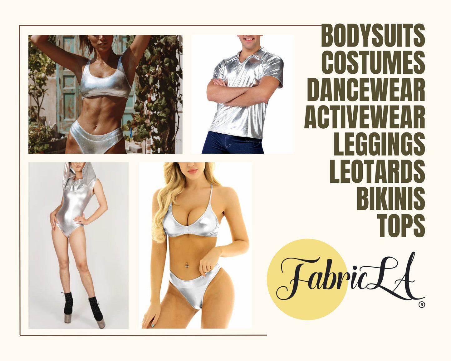 Metallic Lame Foil Spandex Knit Fabric | Silver