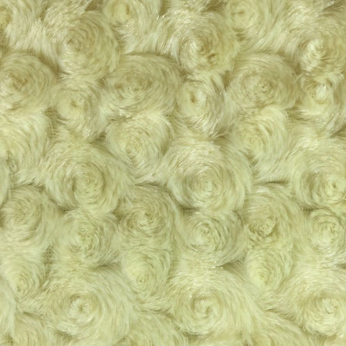 Swirl Rosebud Faux Fur Fabric