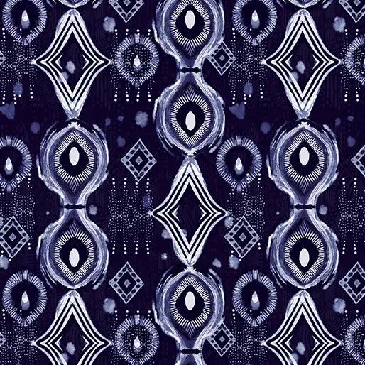 Mirrors Indigo Affinity Cotton 44"/45" Fabric Per Yard