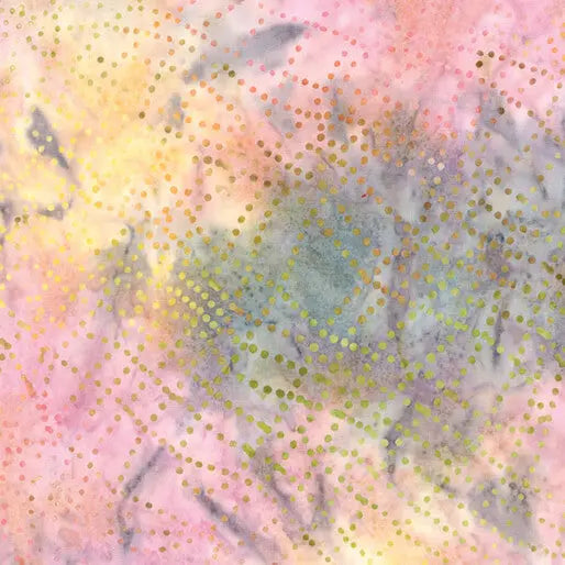 Multi Pink Wave Dots Cotton 44"/45" Fabric Per Yard