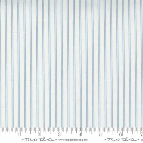 Nantucket Summer Cream Blue Stripe Stripes 44"/45" Fabric Per Yard