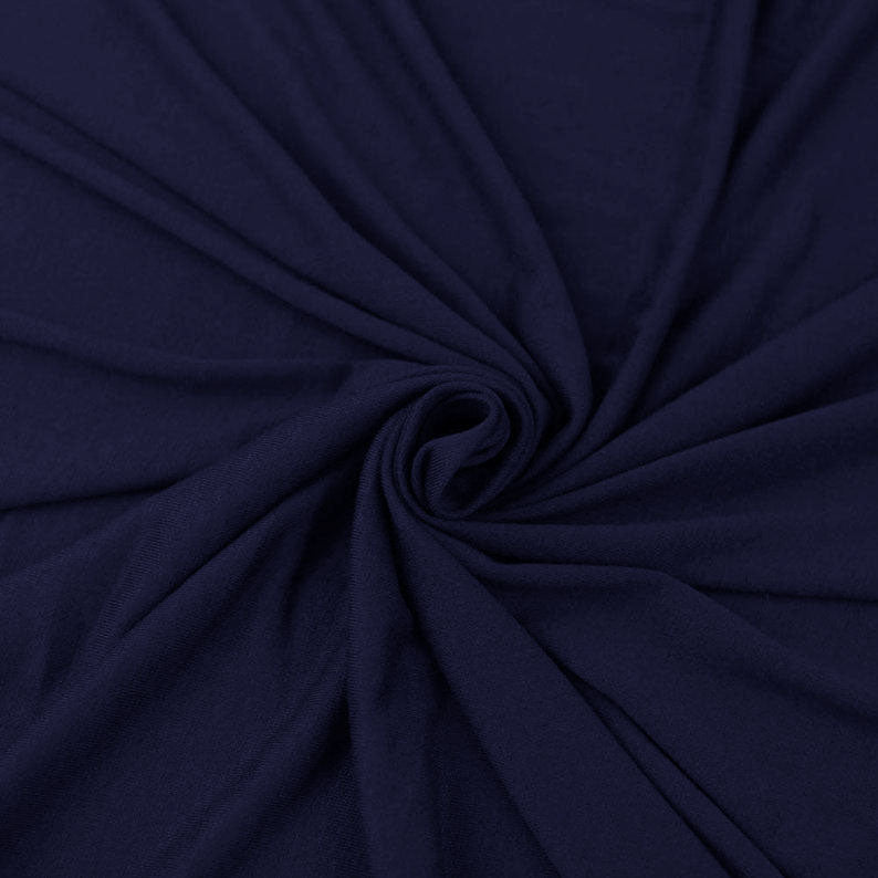 FabricLA 10 oz Cotton Spandex Jersey Knit Fabric – 4-Way Stretch | Navy