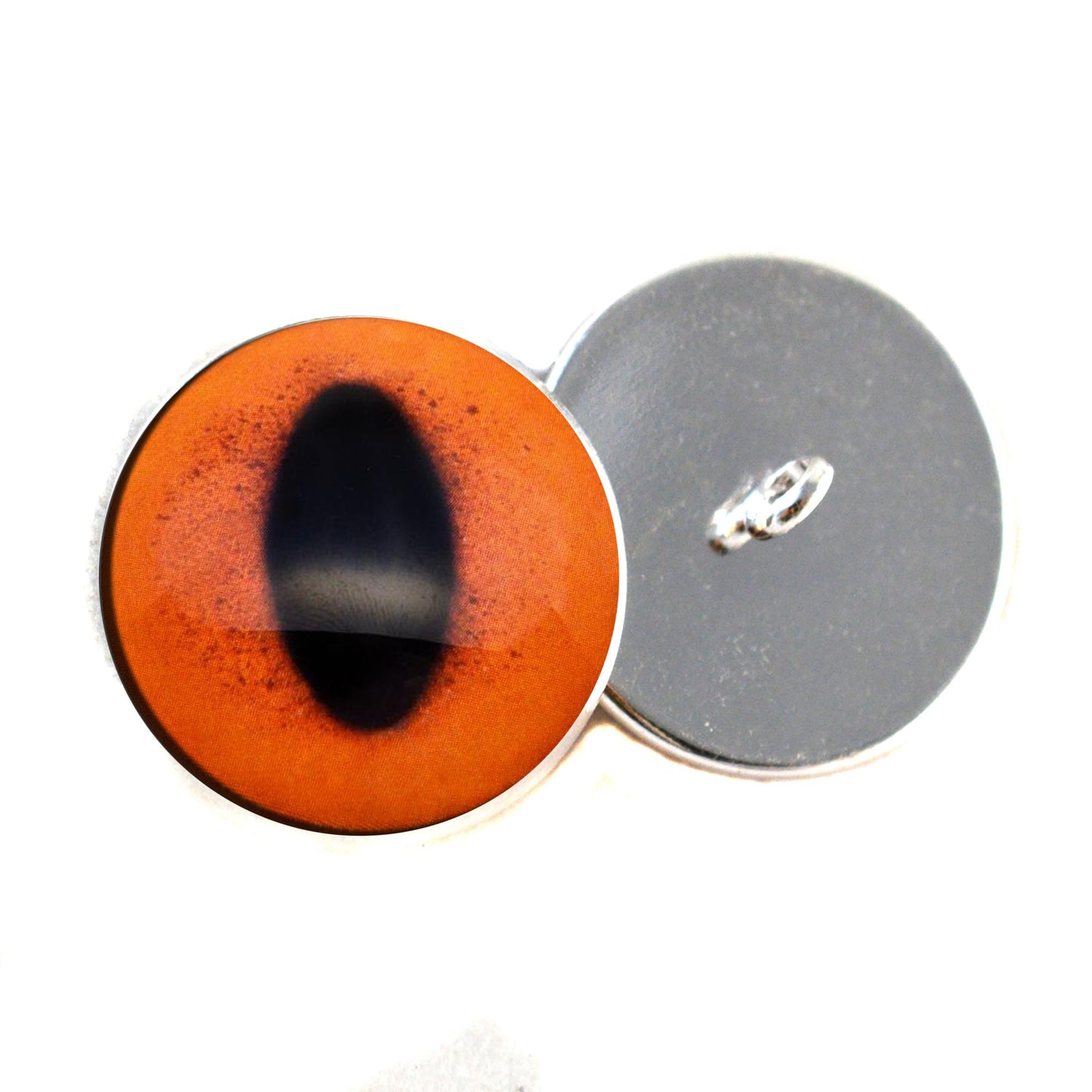 Orange Fox Sew-On Button Glass Eyes