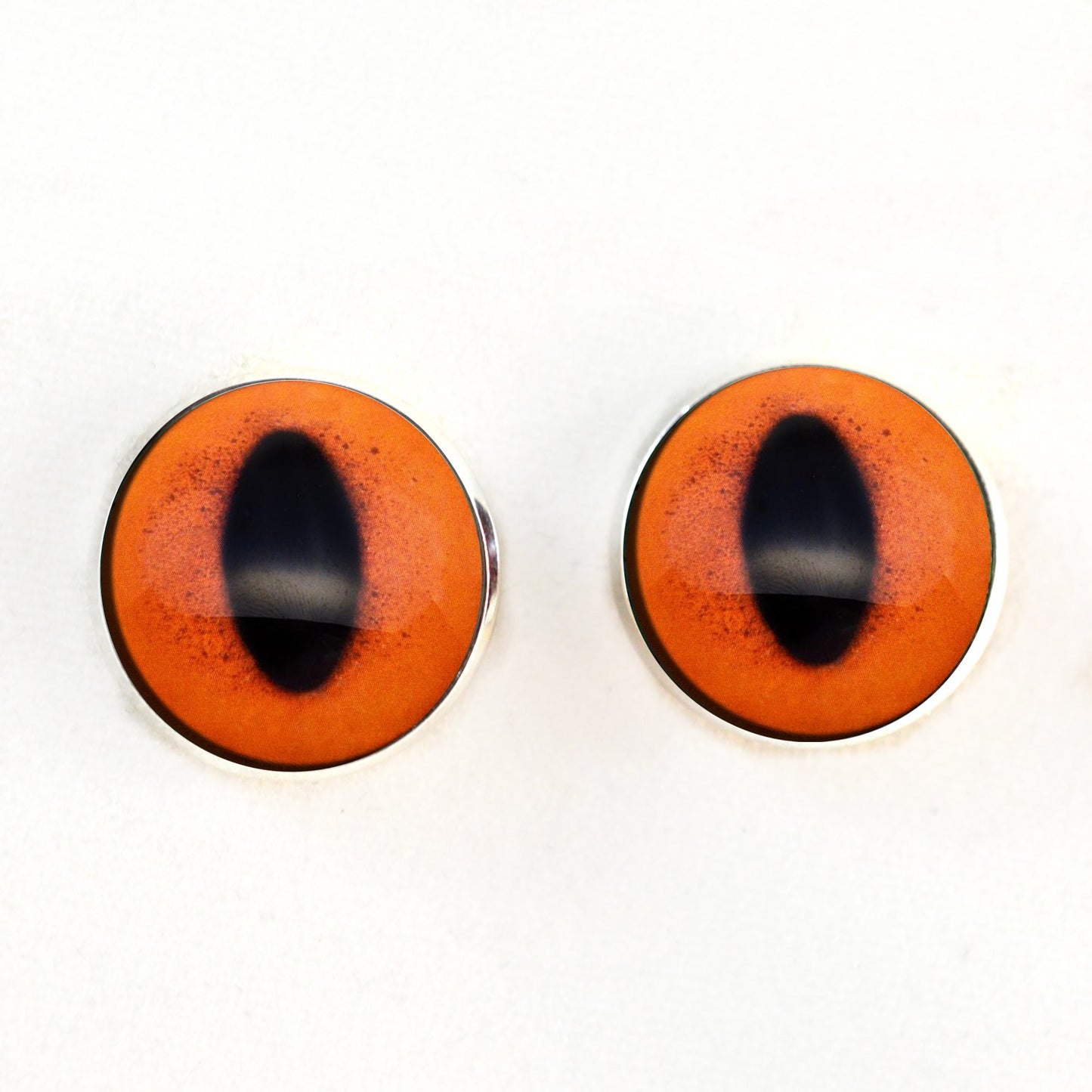 Orange Fox Sew-On Button Glass Eyes