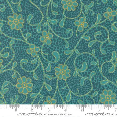 Parlor Good Vibes Only Teal Cotton 44"/45" Fabric Per Yard