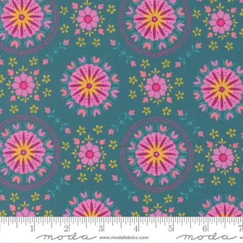 Parlor Mandala Peacock Cotton 44"/45" Fabric Per Yard