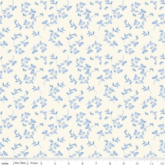 Penelope Stems Cream Cotton Wideback Fabric per yard