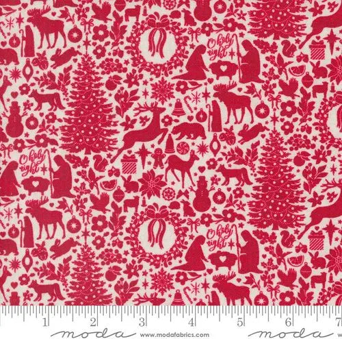 Pine Valley O Holy Night Red 44"/45" Fabric Per Yard
