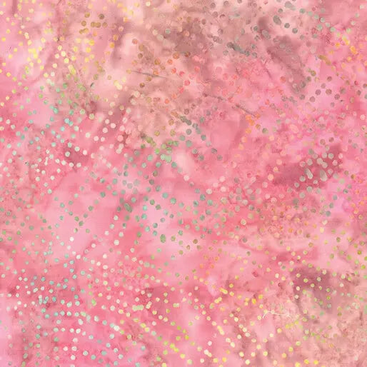 Pink Wave Dots Cotton 44"/45" Fabric Per Yard