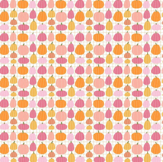 Pumpkin Patch Poppie Cotton White 44"/45" Fabric Per Yard