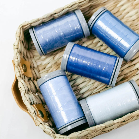 Quilters Select Thread - Tube of 5 colors 400M - FAIRY DUST TRINITY BLUE CERULEAN SAPPHIRE STORMY OCEAN