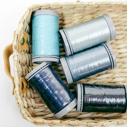 Quilters Select Thread - Tube of 5 colors 400M - BLUEBELLE STORM CLOUD COSMIC SKY TURQUOISE BLACK