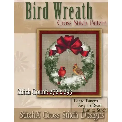 Bird Wreath Cross Stitch Pattern