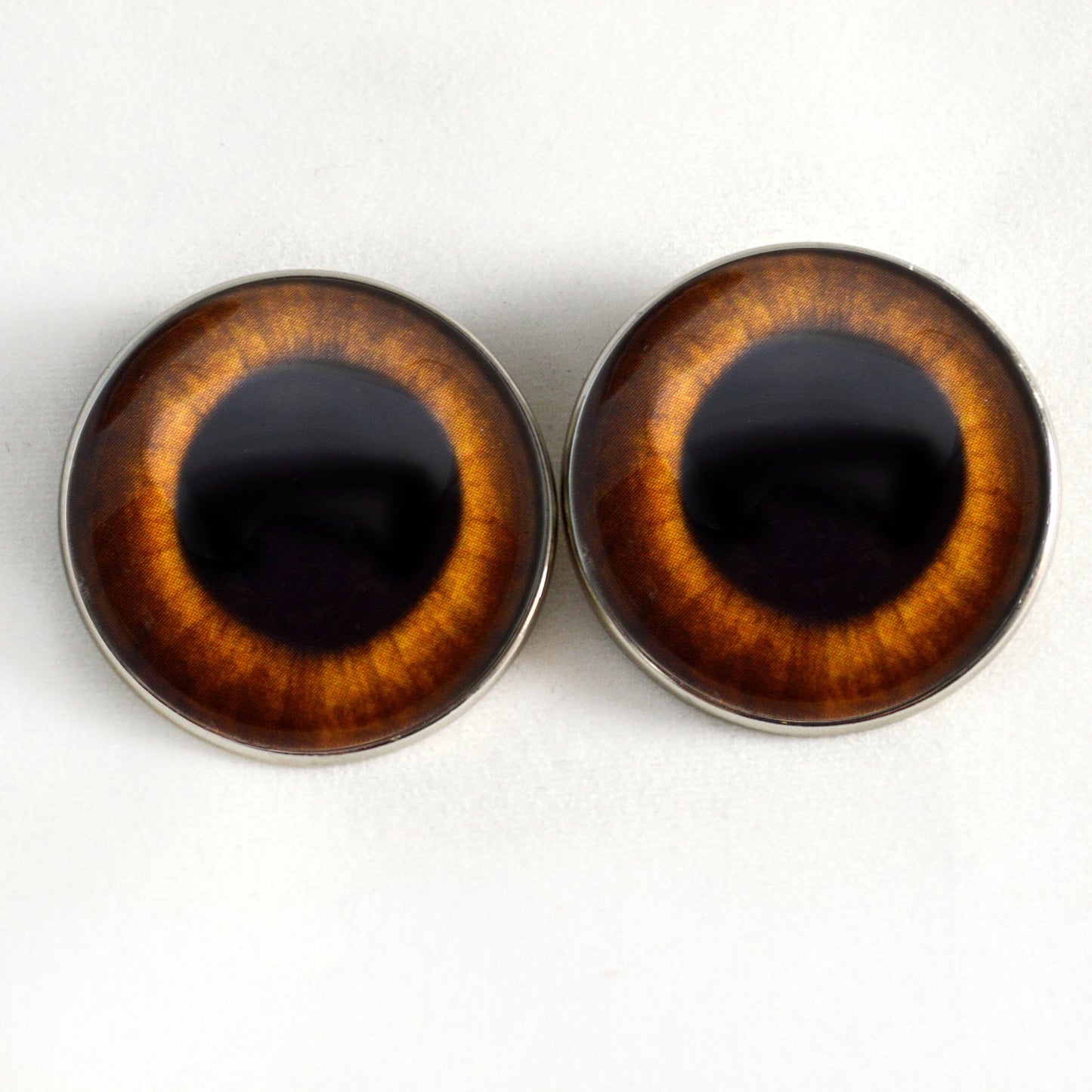 Brown Rabbit Hare Sew-On Button Glass Eyes