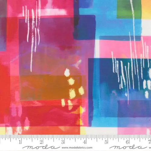 Radiant Rainbow Watercolor Geometrics Cotton 44"/45" Fabric Per Yard