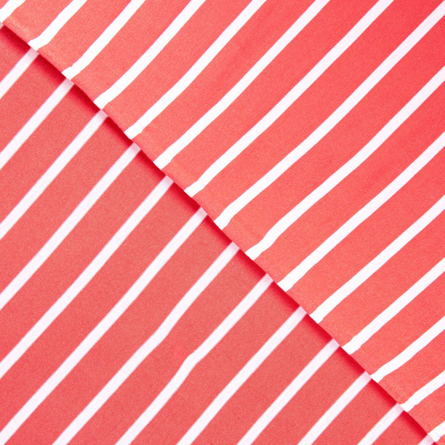 FabricLA Rayon Spandex Jersey Knit Fabric – 58/60" Wide, 1.6mm Thick | 4-Way Stretch Striped Fabric for Apparel & Crafts (Coral & White)