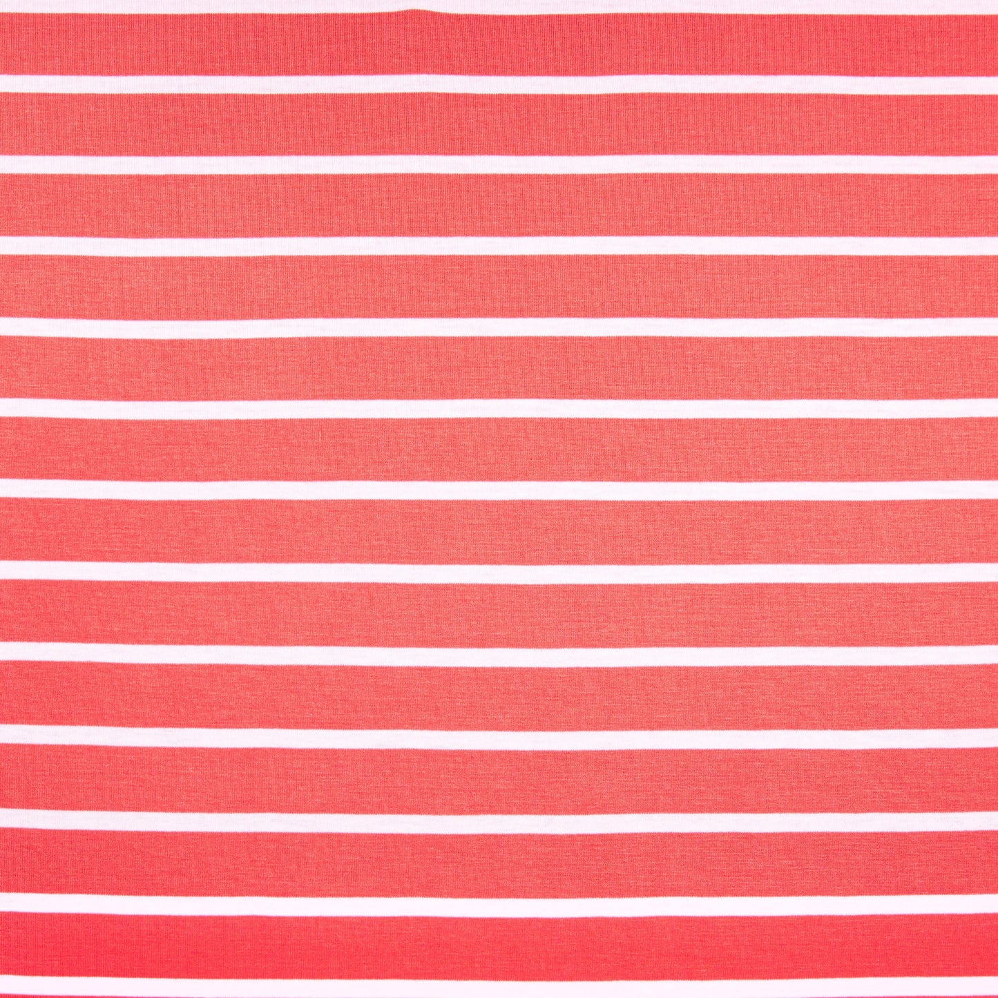 FabricLA Rayon Spandex Jersey Knit Fabric – 58/60" Wide, 1.6mm Thick | 4-Way Stretch Striped Fabric for Apparel & Crafts (Coral & White)