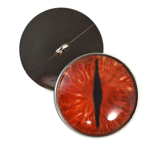Red Dragon Sew-On Button Glass Eyes
