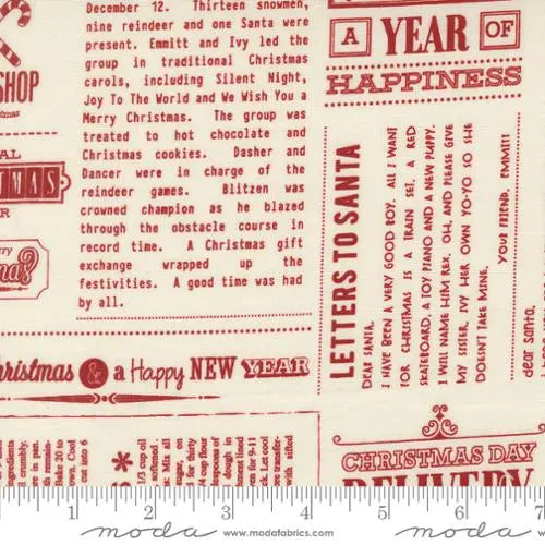 Red Emmitt And Ivy News 44"/45" Fabric Per Yard