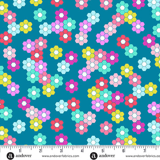Reef Hexie Garden Color Pop Playground Cotton 44"/45" Fabric Per Yard