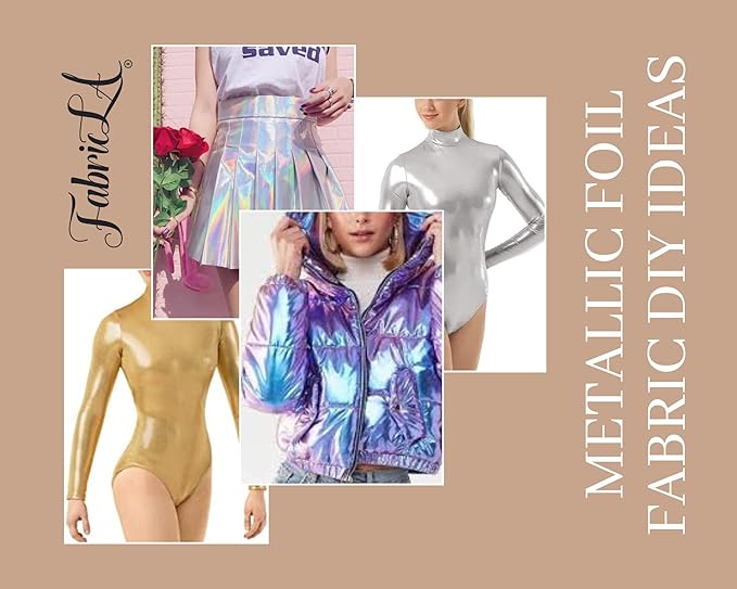 Hologram Metallic Foil Spandex Knit Fabric 4-Way Stretch, 60" Inch Wide| Multicolor