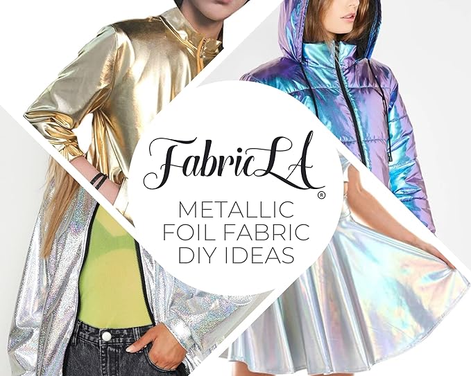 Hologram Metallic Foil Spandex Knit Fabric 4-Way Stretch, 60" Inch Wide| Multicolor