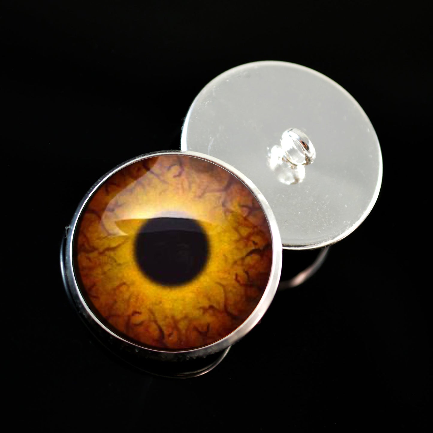 Round Dinosaur Sew-On Button Glass Eyes