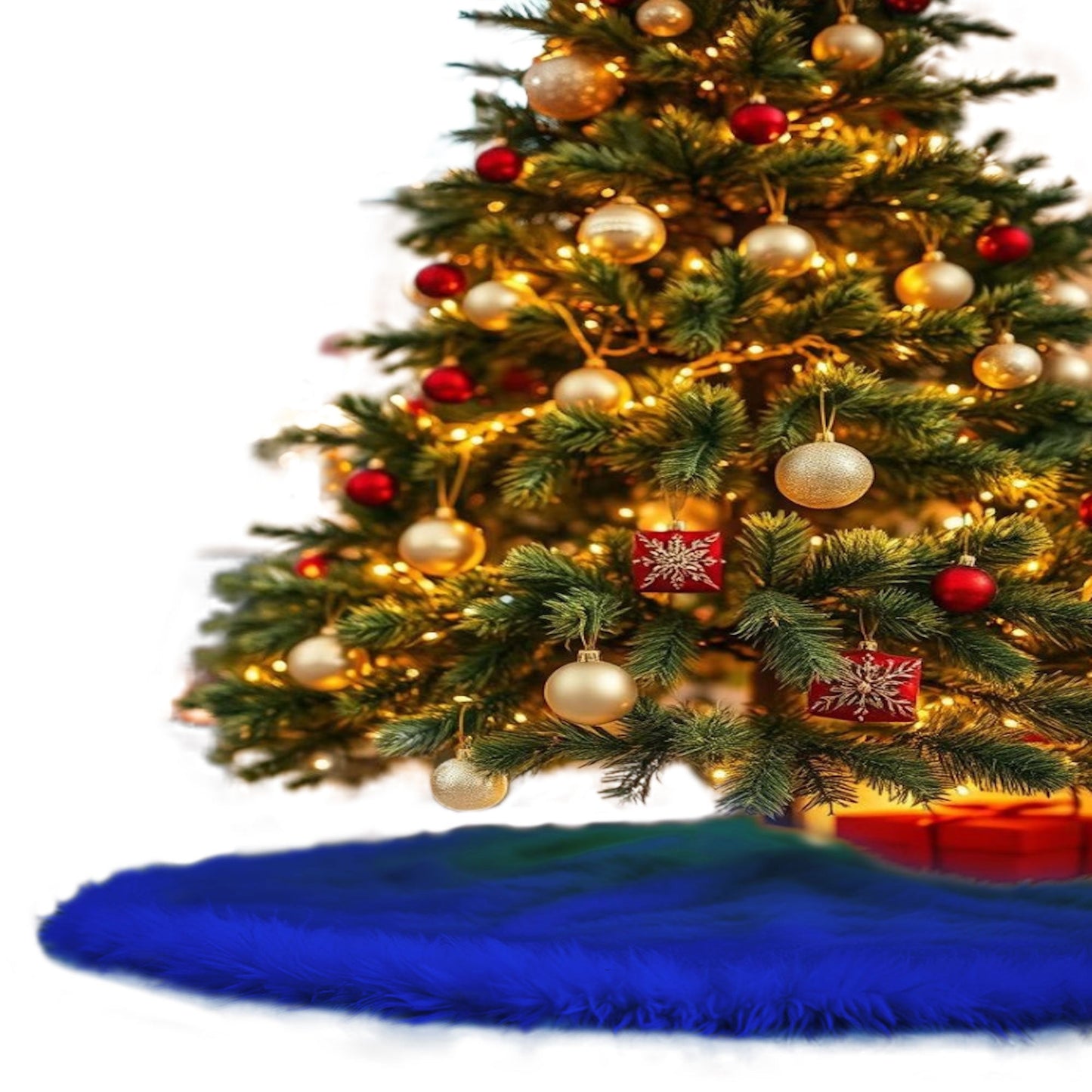 Premium Faux Fur Christmas Tree Skirt - 30 Inch | Luxurious Holiday Decorations