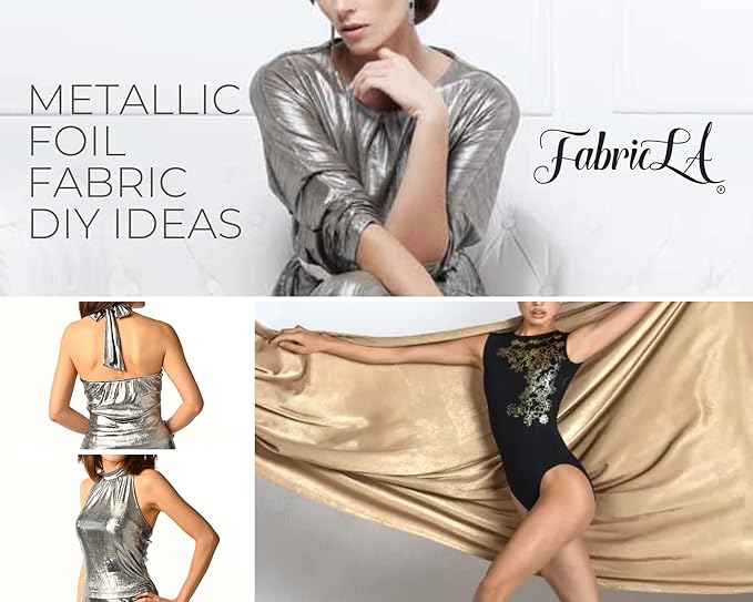 Hologram Metallic Foil Spandex Knit Fabric 4-Way Stretch, 60" Inch Wide| Multicolor