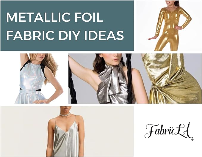 Hologram Metallic Foil Spandex Knit Fabric 4-Way Stretch, 60" Inch Wide| Multicolor