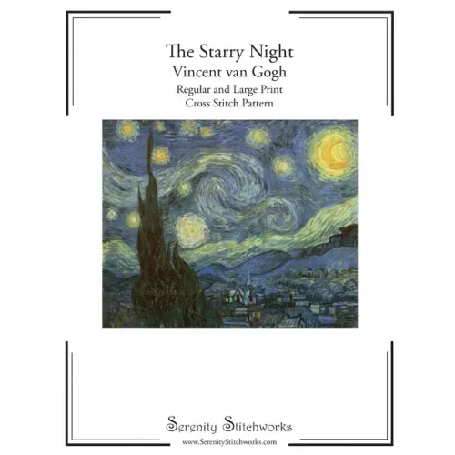 The Starry Night Cross Stitch Pattern - Vincent van Gogh: Regular and Large Print Cross Stitch Pattern