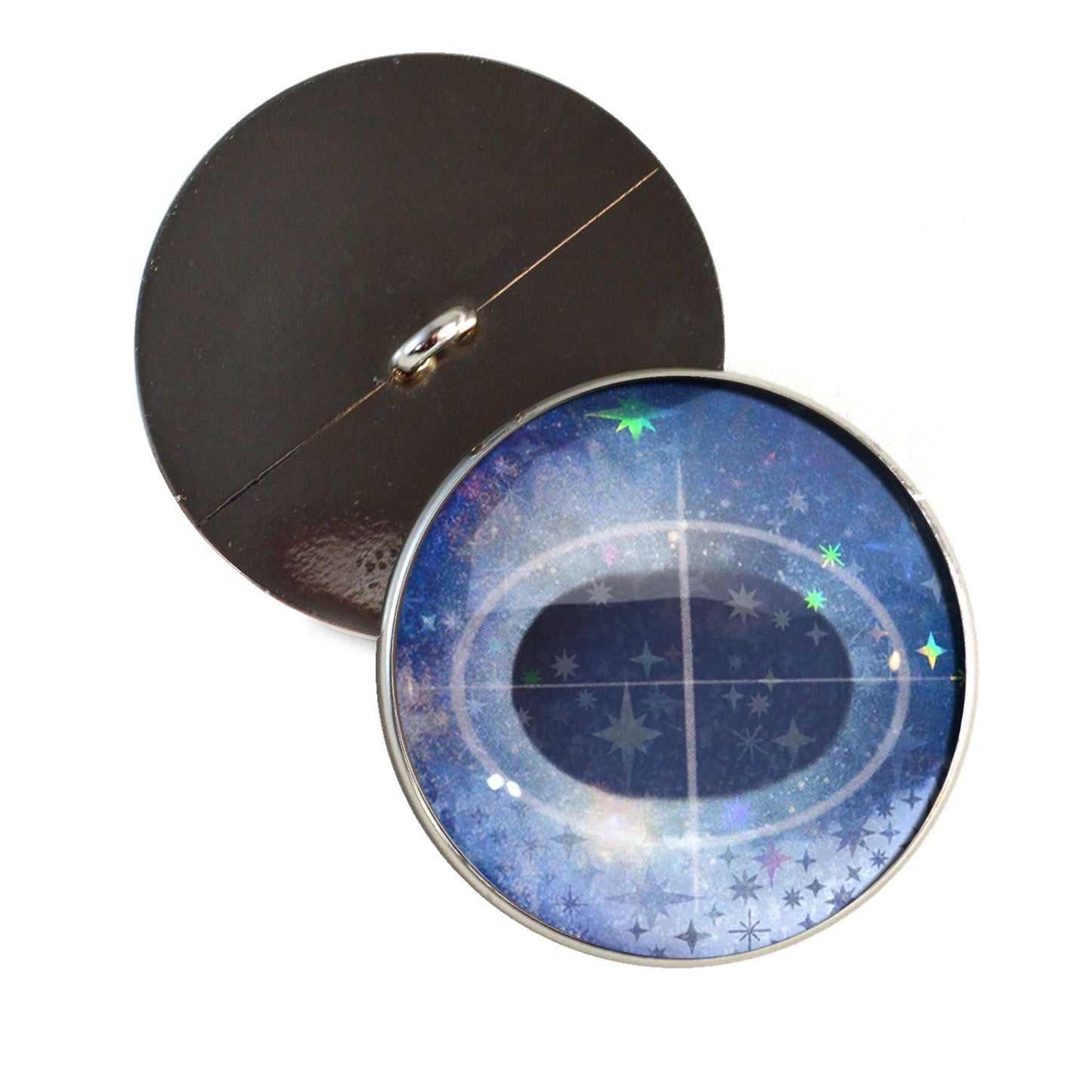 Sparkling Blue Iridescent Unicorn Sew-On Button Glass Eyes