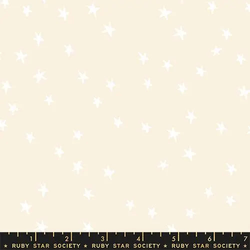 Starry New White On Natural 43"/44" Fabric Per Yard