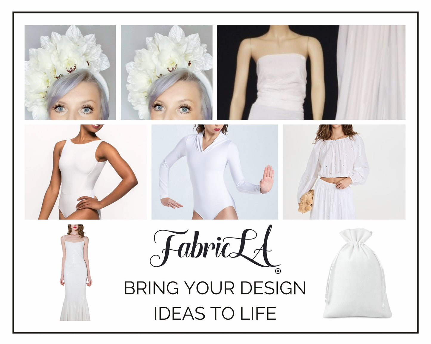 FabricLA Stretch Velvet Fabric by the Yard – White | 90% Polyester 10% Spandex | 280gsm | 58/60” Wide