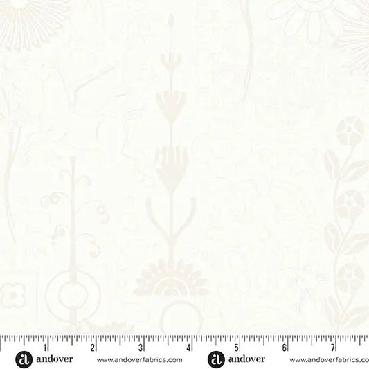 Sun Print Whisper Cream Cameo 44"/45" Fabric Per Yard