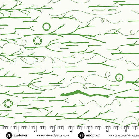 Sun Print Whisper Grass Sticks and Twine 44"/45" Fabric Per Yard