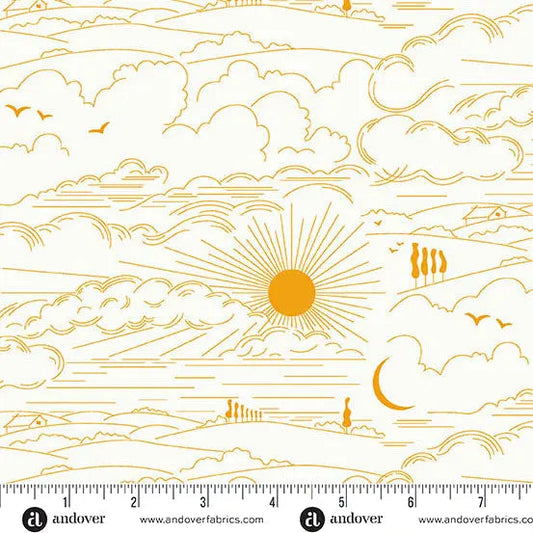 Sun Print Whisper Marigold Dwell 44"/45" Fabric Per Yard