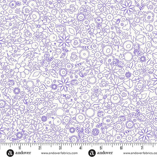 Sun Print Whisper Violet Woodland 44"/45" Fabric Per Yard