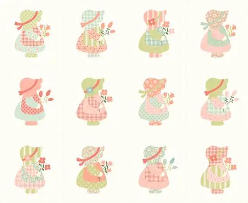 Sunbonnet Porcelain 36" x 44" Panel