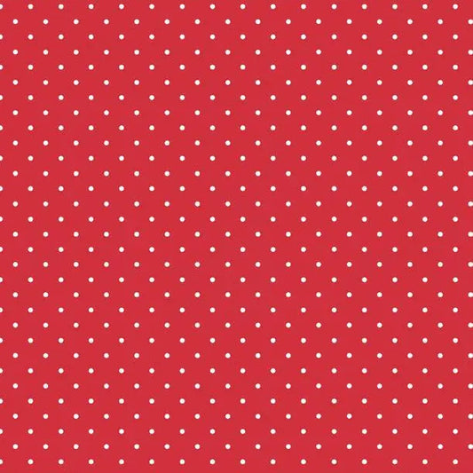 Sweet Cherry - Dot Red Cotton 44"/45" Fabric Per Yard
