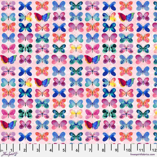 Sweet Wing Love Pink Cotton 44"/45" Fabric Per Yard