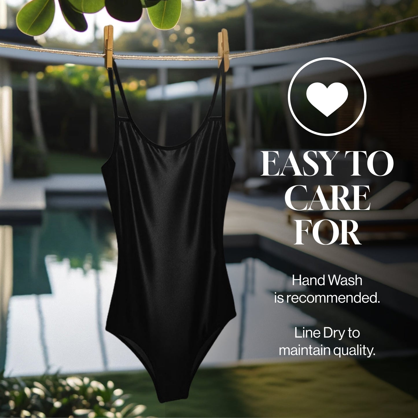 Nylon Spandex Swimwear Tricot Fabric | Black