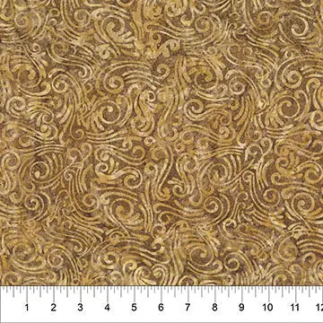 Swirls II Brown Cotton Wideback Fabric per yard