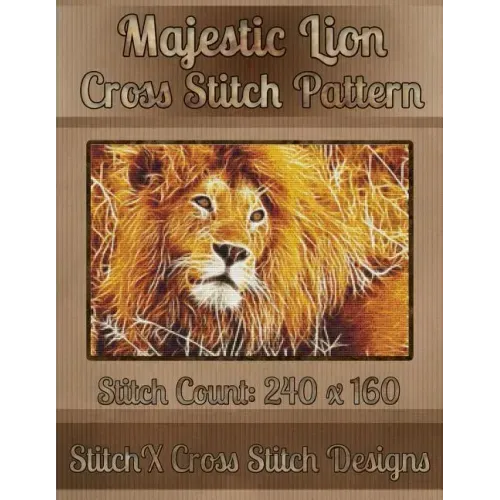 Majestic Lion Cross Stitch Pattern