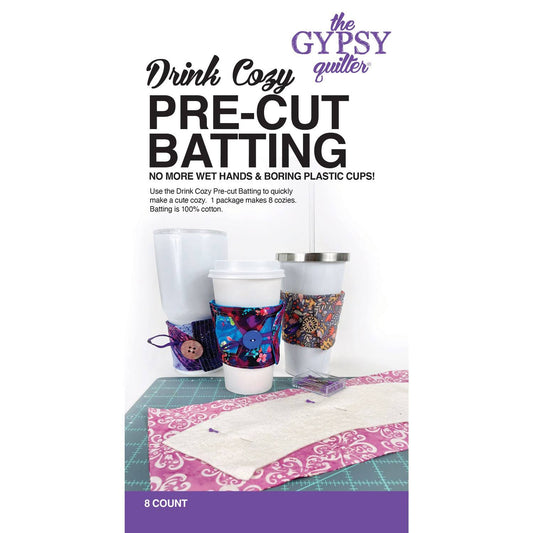 Gypsy Quilter, Drink Cozy Pre-Cut Batting - 8ct