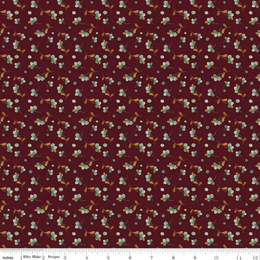 The Awe of Autumn Bittersweet Mahogany 43"/44" Fabric Per Yard