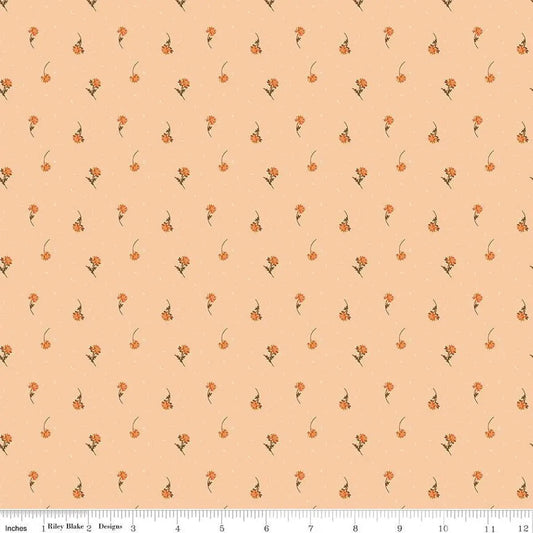 The Awe of Autumn Flower Toss Blush 43"/44" Fabric Per Yard